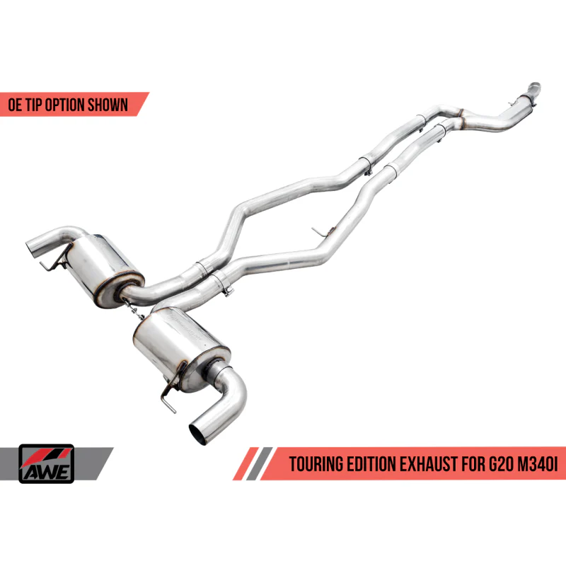 AWE Tuning Resonated Touring Edition Exhaust - 2019-2024 BMW M340iM440i (G20) (Use OE Tips) - STREETUNED