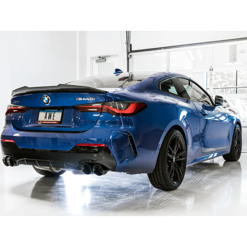 AWE Tuning Resonated Touring Edition Exhaust With Quad Diamond Black Tips - 2019-2024 BMW M340i/M440i (G20) - STREETUNED