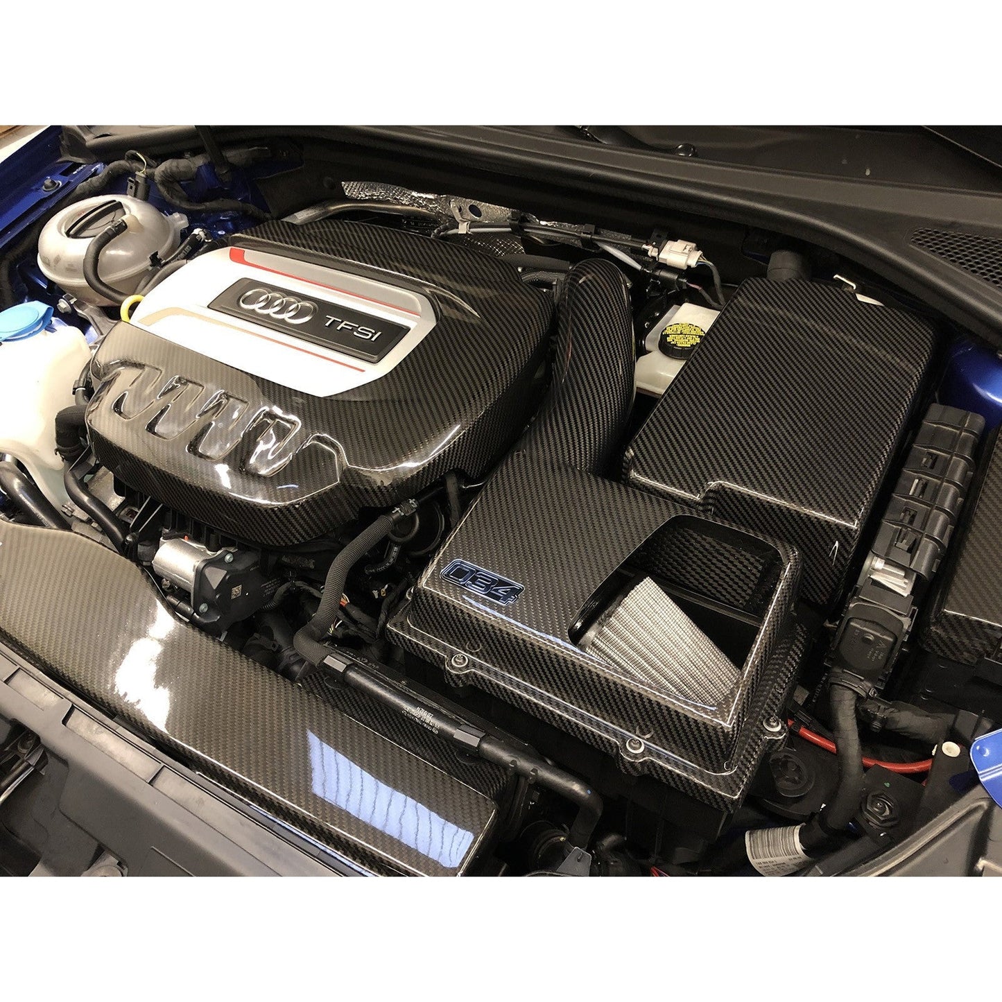 X34 Carbon Fiber MQB Open-Top Cold Air Intake System, 8V/8S Audi A3/S3/TT/TTS, MkVII VW Golf/GTI/R & MkVII VW GLI, 1.8T/2.0T Gen 3 - T1 Motorsports
