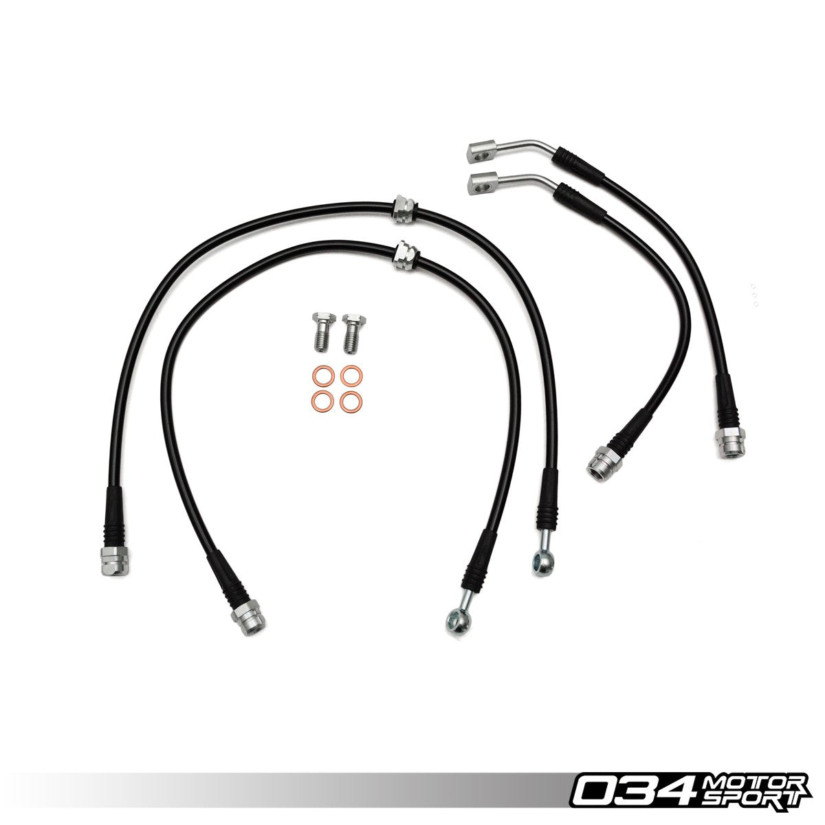 Stainless Steel Braided Brake Line Kit, 8V Audi A3/S3 Quattro & MkVII Volkswagen Golf R - T1 Motorsports