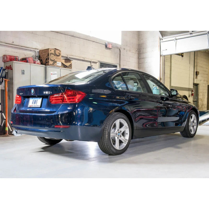 AWE Tuning Touring Exhaust w/Performance Midpipe with Chrome Silver Tips (90mm) - 2013-2018 BMW F30 320i - STREETUNED