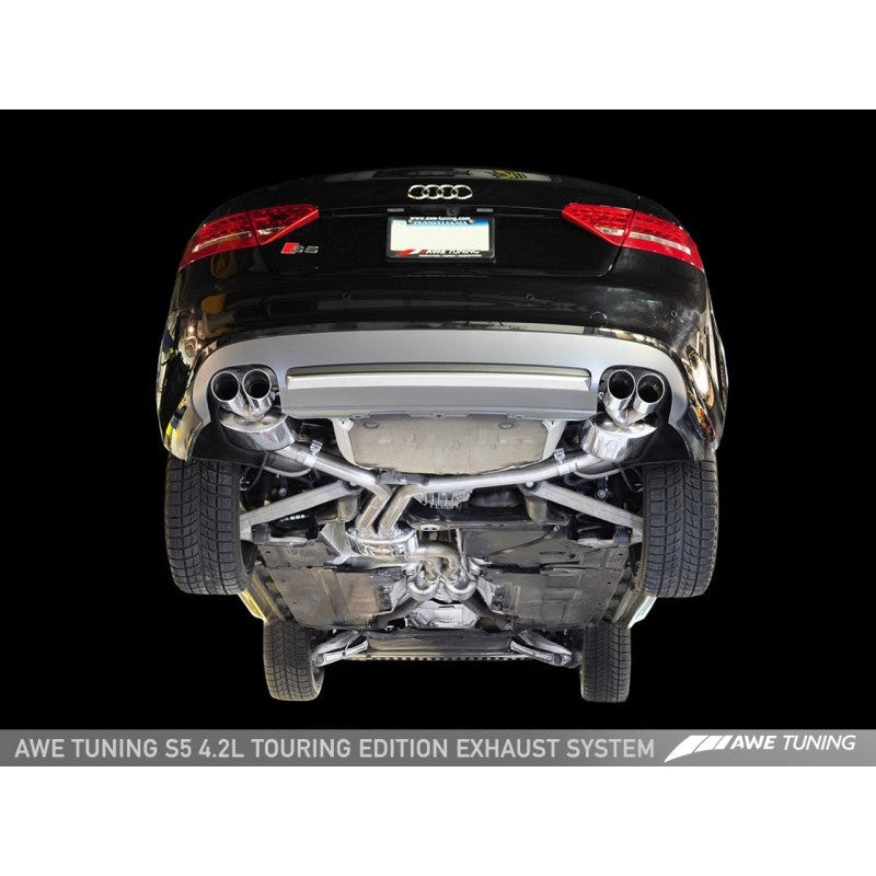 AWE Tuning Audi B8 S5 4.2L Touring Edition Exhaust System - Polished Silver Tips - STREETUNED