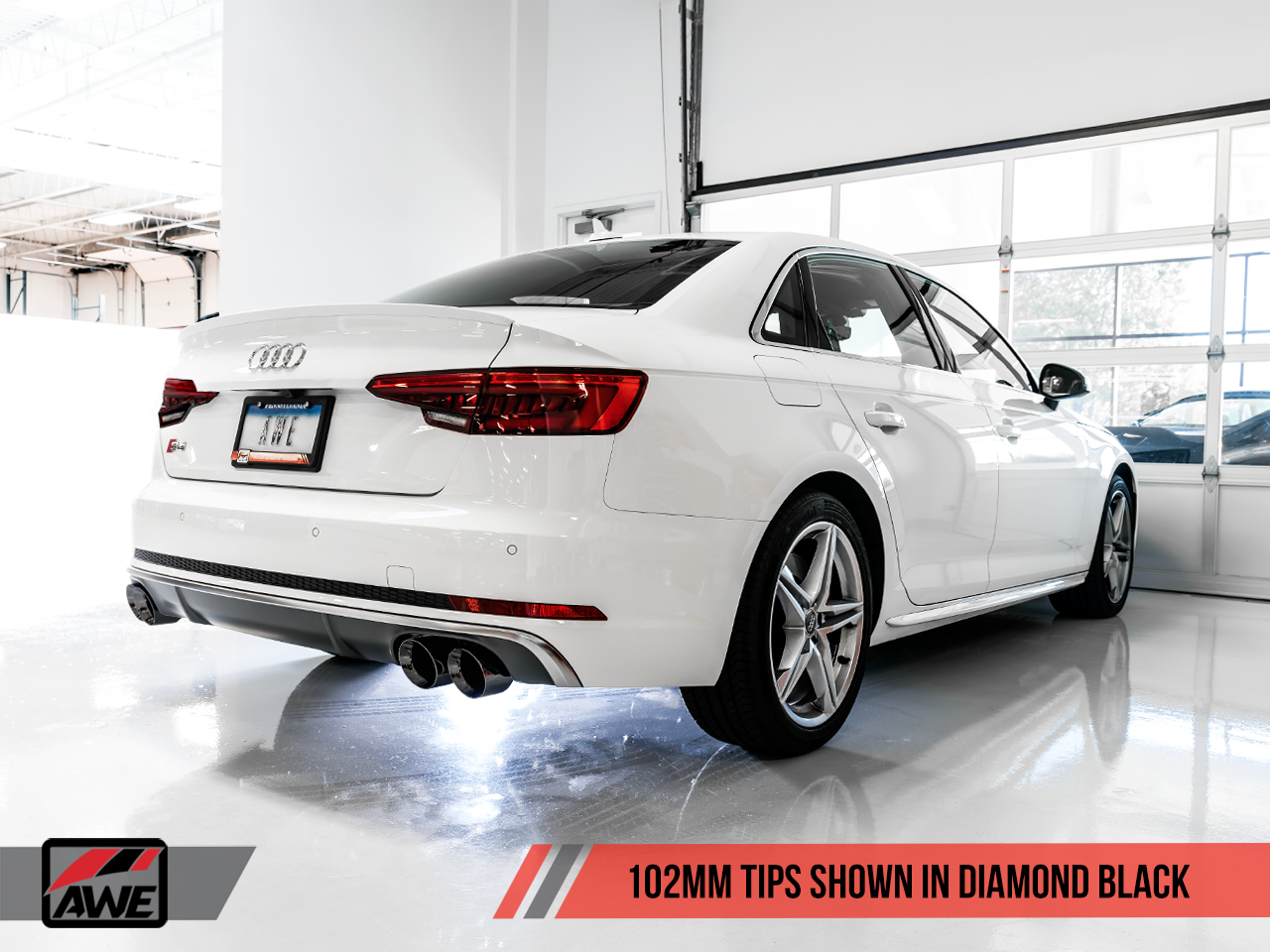 AWE Tuning Track Edition Exhaust (Non-Resonated) With Diamond Black Tips (102mm) - 2018-2023 Audi B9 S4 - STREETUNED