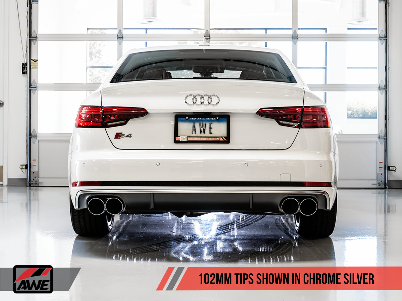 AWE Tuning SwitchPath Exhaust (Non-Resonated) With Chrome Silver Tips (102mm) - 2018-2023 Audi B9 S4 - STREETUNED