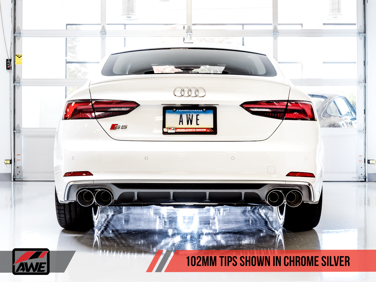 AWE Tuning SwitchPath Exhaust (Non-Resonated) With Chrome Silver Tips (102mm) - 2018-2023 Audi B9 S5 Sportback - STREETUNED