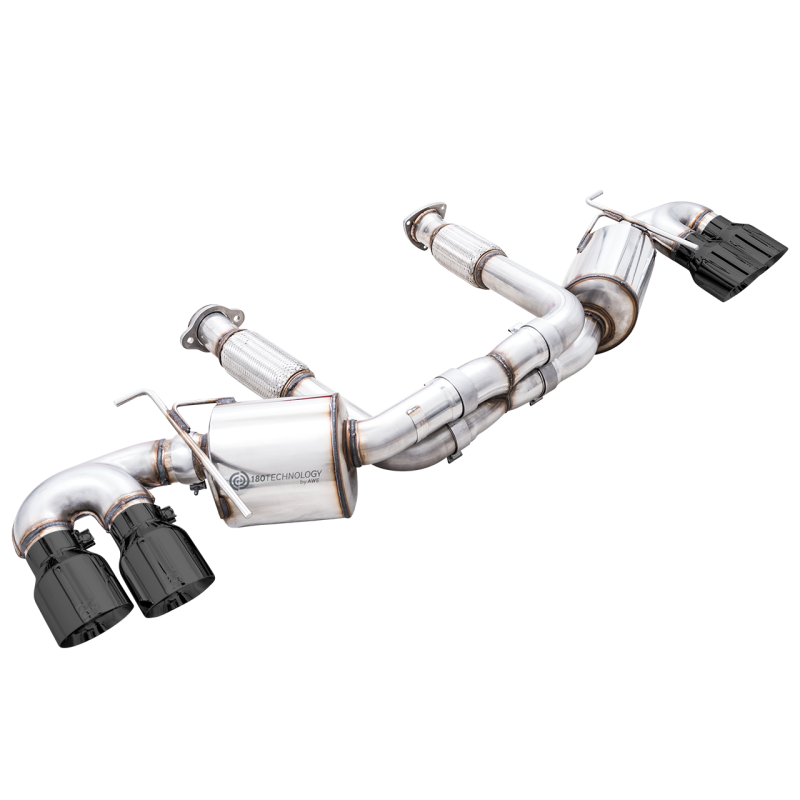 AWE Tuning Touring Edition Exhaust with Quad Diamond Black Tips - 2020-2024 Chevrolet Corvette (C8) - STREETUNED