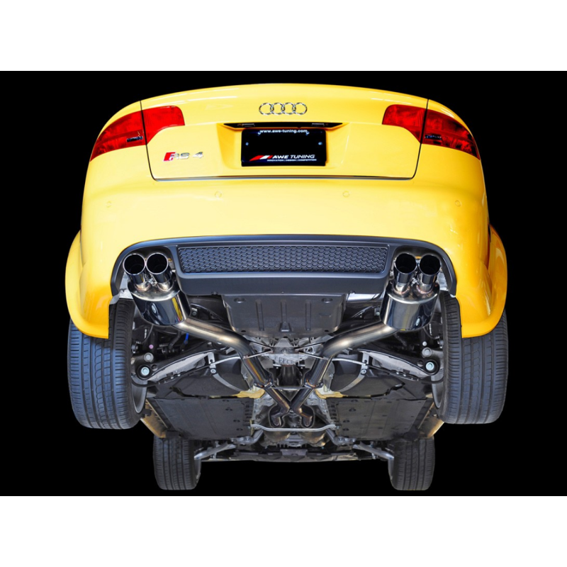 AWE Tuning Audi B7 RS4 Touring Edition Exhaust - Polished Silver Tips - STREETUNED
