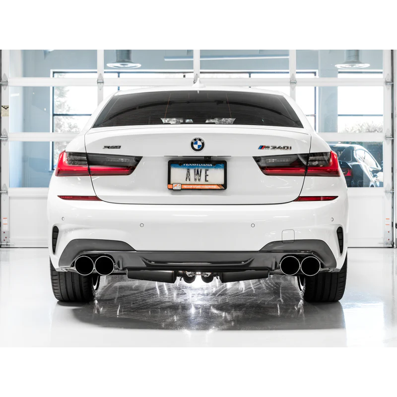 AWE Tuning Resonated Touring Edition Exhaust With Quad Chrome Silver Tips - 2019-2024 BMW M340i/M440i (G20) - STREETUNED