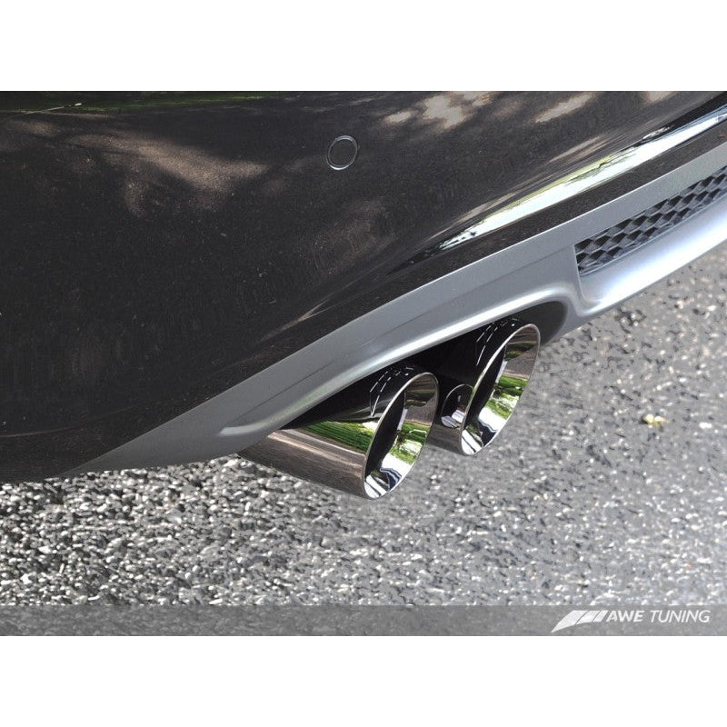 AWE Tuning Audi B8 A4 Touring Edition Exhaust - Single Side Polished Silver Tips - STREETUNED