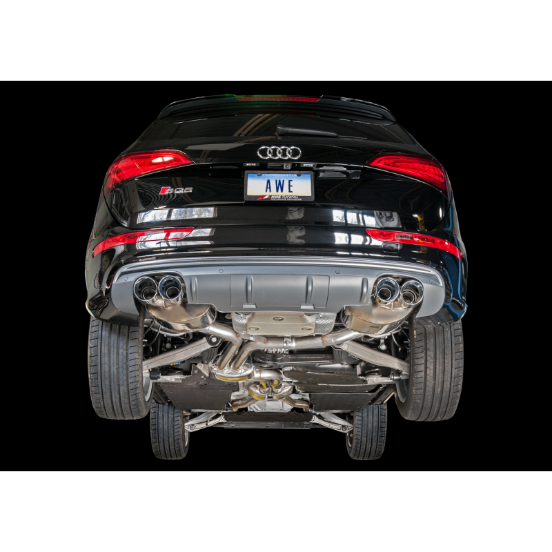 AWE Tuning Audi 8R SQ5 Touring Edition Exhaust - Quad Outlet Chrome Silver Tips - STREETUNED