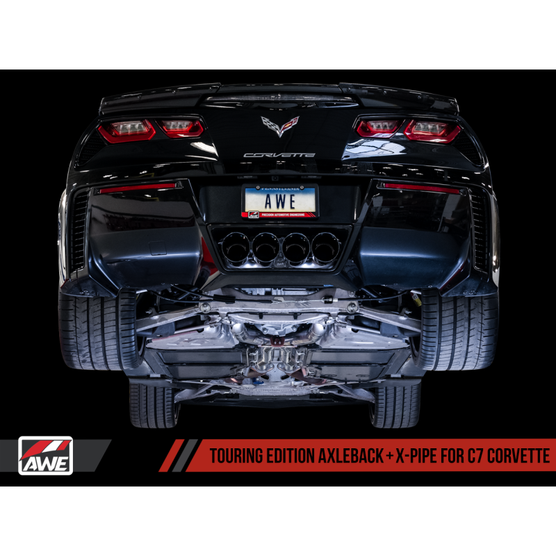 AWE Tuning Touring Edition Axleback Exhaust w/Black Tips - 2014-2019 Chevrolet Corvette Z06/ZR1 (C7) - STREETUNED
