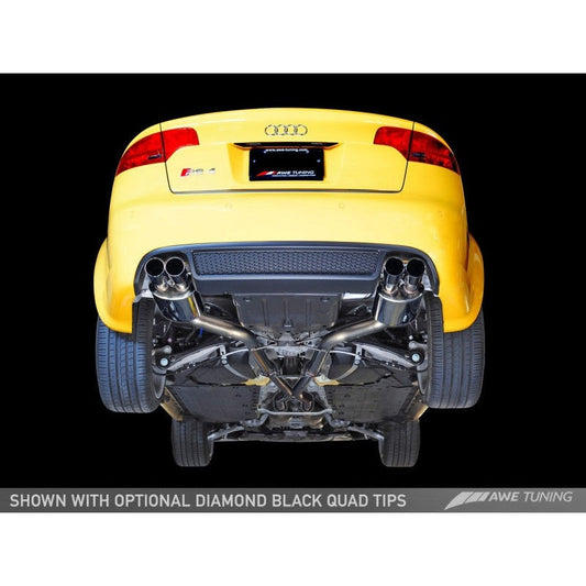 AWE Tuning Audi B7 RS4 Touring Edition Exhaust - Diamond Black Tips - STREETUNED
