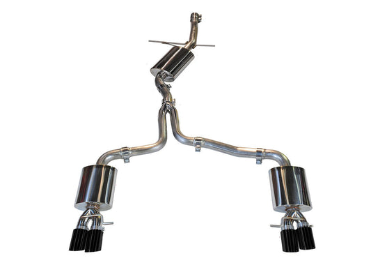 AWE Tuning Touring Edition Exhaust With Quad Tip Diamond Black Tips (Does not fit Cabriolet) - 2009-2016 Audi B8 A4 - STREETUNED