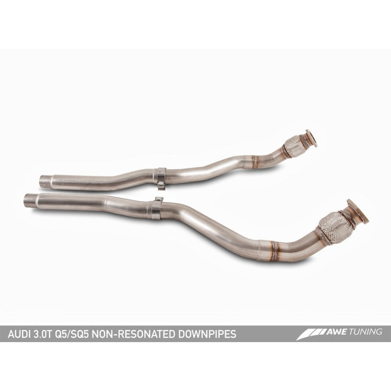 AWE Tuning Audi 8R 3.0T Non-Resonated Downpipes for Q5 / SQ5 - STREETUNED