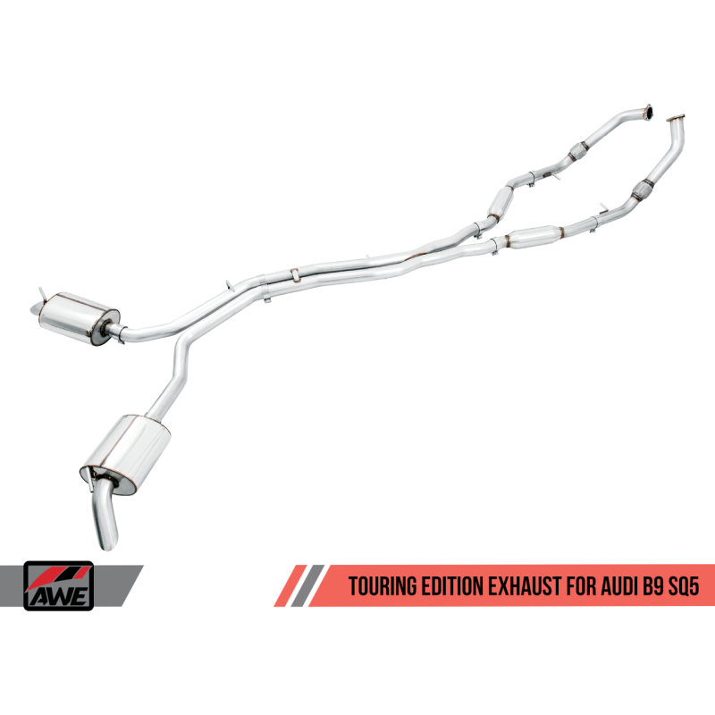 AWE Tuning Audi B9 SQ5 Non-Resonated Touring Edition Cat-Back Exhaust - No Tips (Turn Downs) - STREETUNED