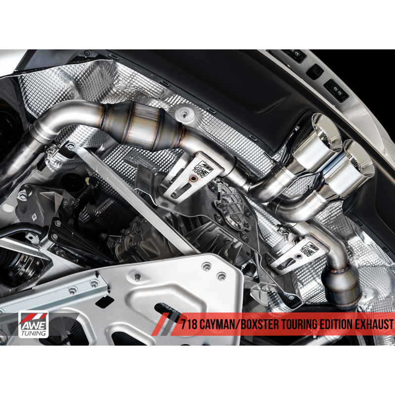 AWE Tuning Porsche 718 Boxster / Cayman Touring Edition Exhaust - Diamond Black Tips - T1 Motorsports