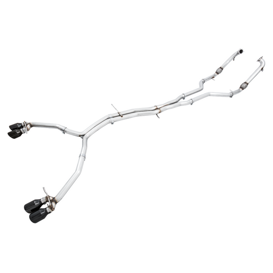 AWE Tuning Audi B9 S5 Sportback Track Edition Exhaust - Non-Resonated (Black 102mm Tips) - STREETUNED