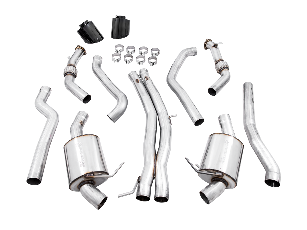 AWE Tuning Touring Edition Exhaust (Resonated) w/ Diamond Black Tips - 2018-2019 Audi B9 RS 5 2.9L - STREETUNED