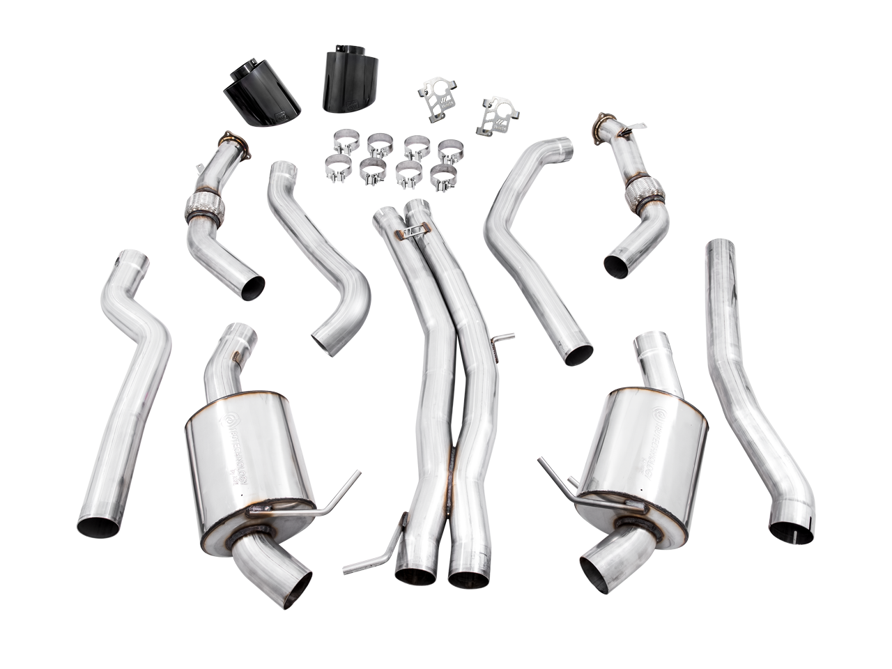 AWE Tuning Non-Resonated Touring Edition Exhaust With RS-Style Diamond Black Tips - 2021-2023 Audi B9.5 RS 5 Coupe - STREETUNED