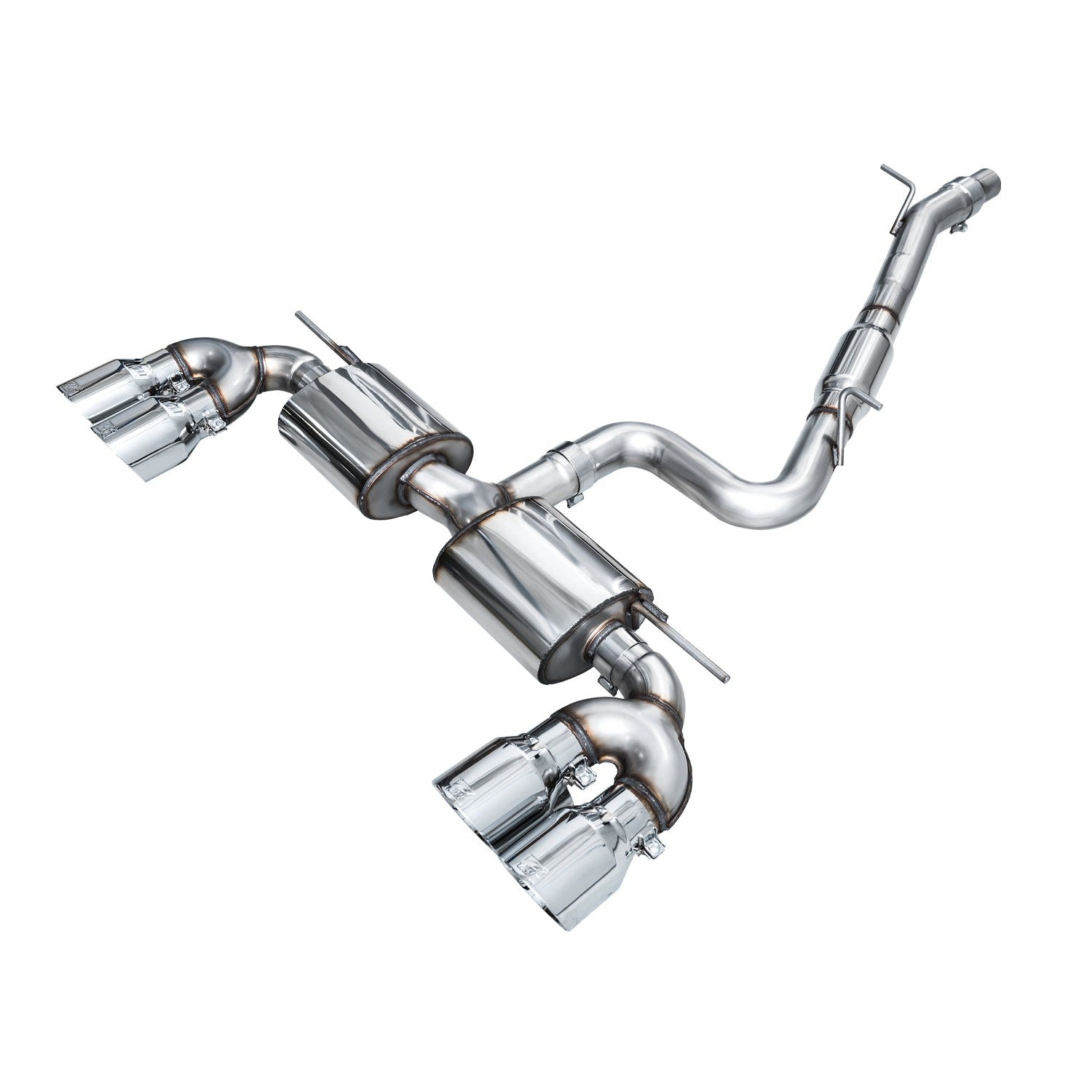 AWE Tuning Touring Edition Quad Exhaust - Chrome Silver Tips - 2022-2024 Volkswagen MK8 Golf R - STREETUNED