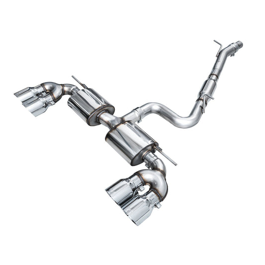AWE Tuning Touring Edition Quad Exhaust - Chrome Silver Tips - 2022-2024 Volkswagen MK8 Golf R - STREETUNED