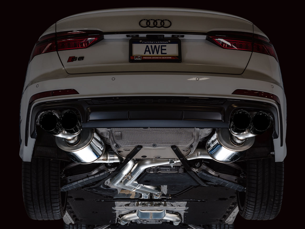AWE Tuning Touring Edition Exhaust With Diamond Black Tips - 2019-2023 Audi C8 S6/S7 - STREETUNED