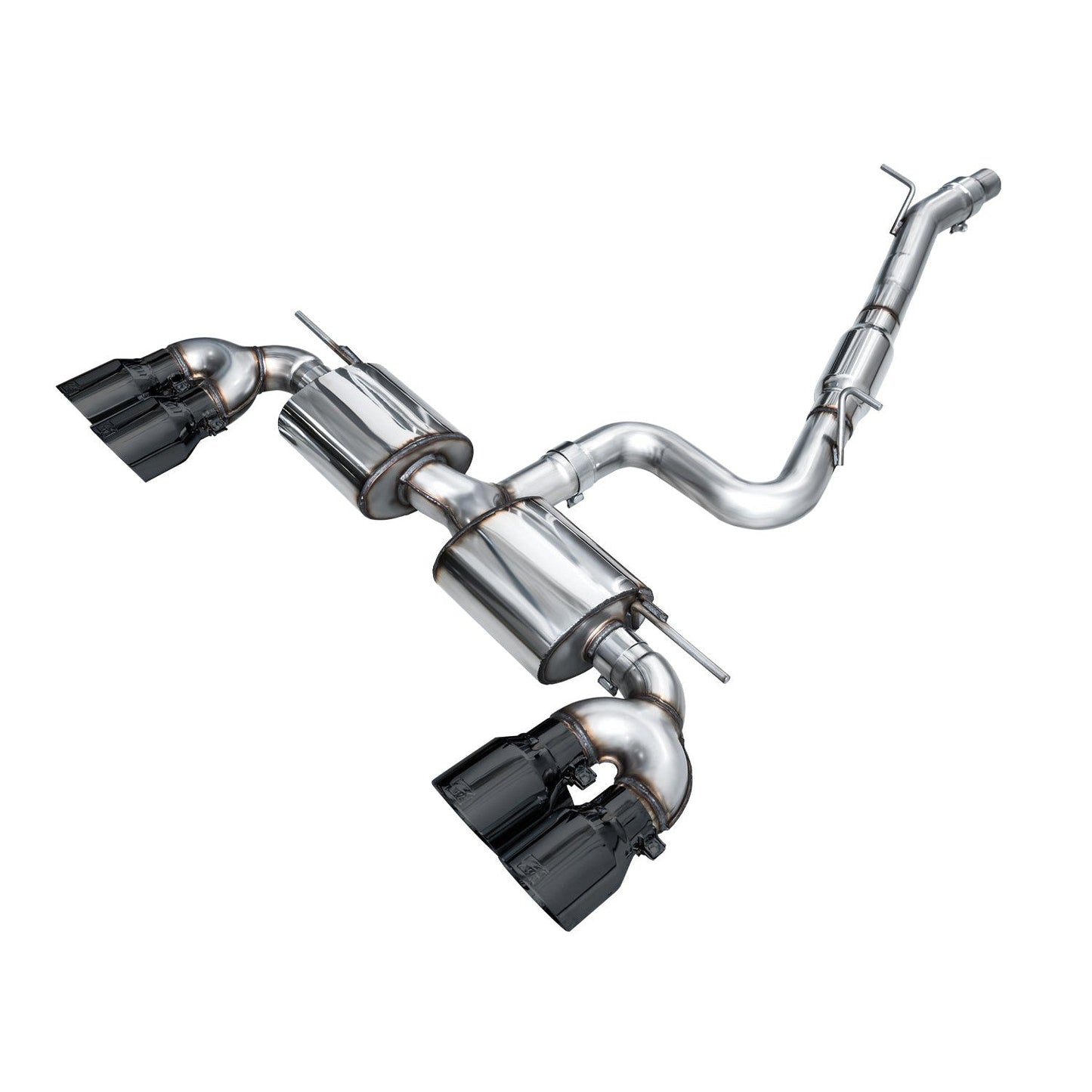 AWE Tuning Touring Edition Quad Exhaust - Diamond Black Tips - 2022-2024 Volkswagen MK8 Golf R - STREETUNED