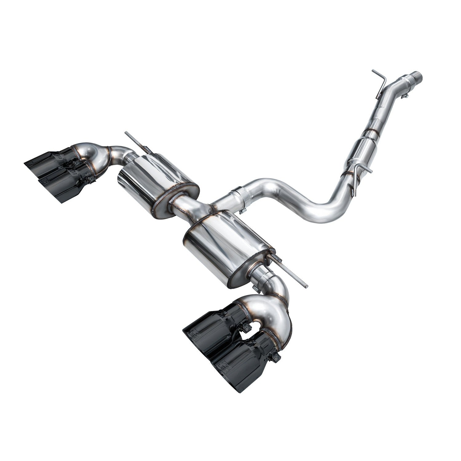 AWE Tuning Touring Edition Quad Exhaust - Diamond Black Tips - 2022-2024 Volkswagen MK8 Golf R - STREETUNED