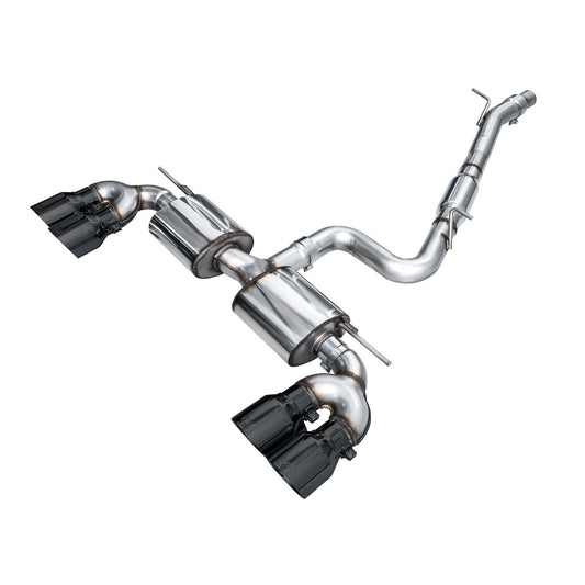 AWE Tuning Touring Edition Quad Exhaust - Diamond Black Tips - 2022-2024 Volkswagen MK8 Golf R - STREETUNED