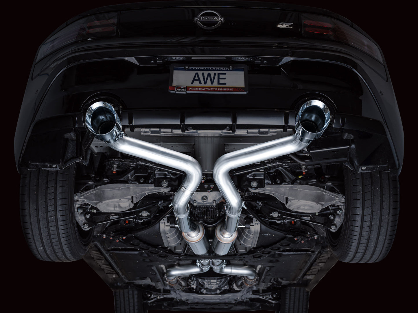 AWE Tuning Track Edition Catback Exhaust System w/ Chrome Silver Tips - 2023-2024 Nissan Z - STREETUNED
