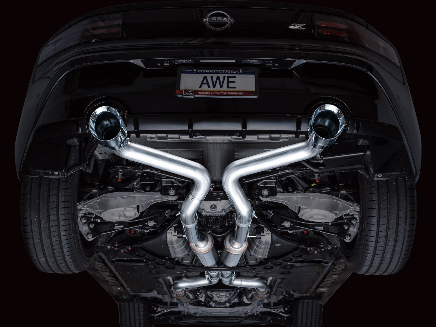 AWE Tuning Track Edition Catback Exhaust System w/ Chrome Silver Tips - 2023-2024 Nissan Z - STREETUNED
