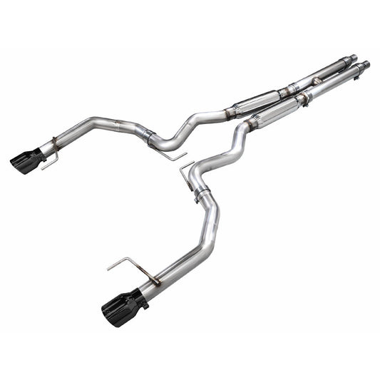 AWE Tuning Track Edition Catback Exhaust w/ Dual Diamond Black Tips - 2024 Ford Mustang GT Fastback S650 RWD - STREETUNED