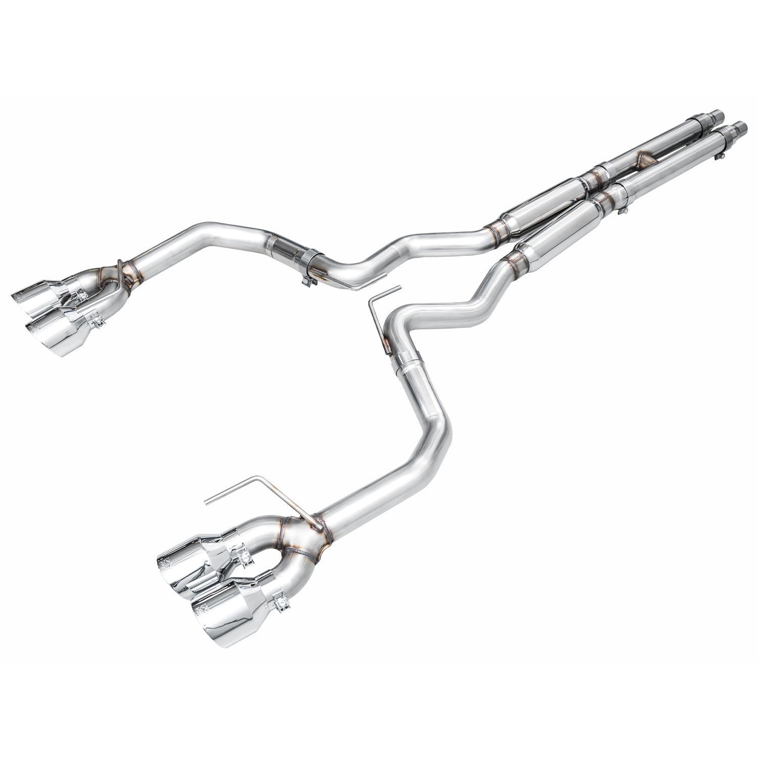 AWE Tuning Track Edition Catback Exhaust w/ Quad Chrome Silver Tips - 2024 Ford Mustang Dark Horse S650 RWD - STREETUNED
