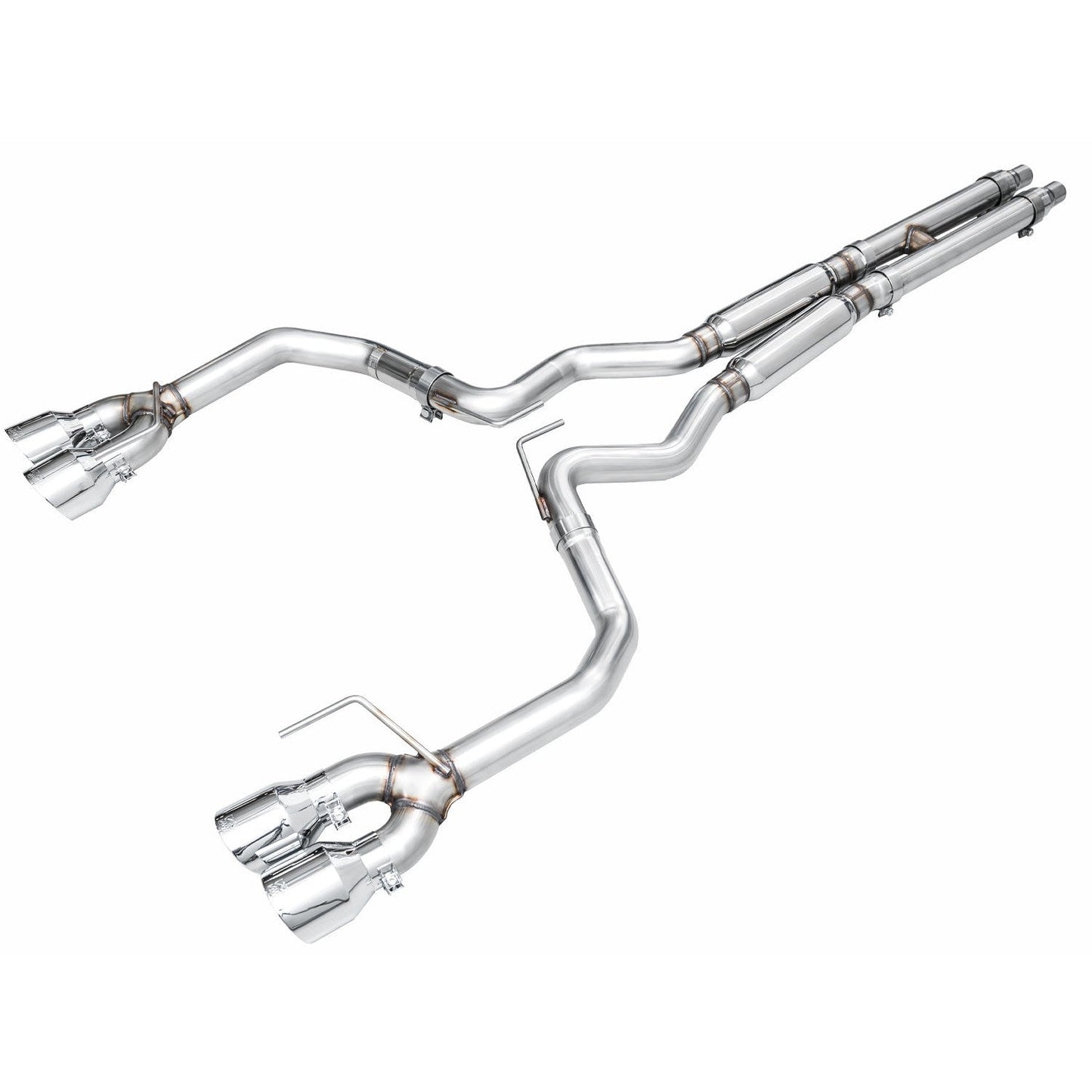 AWE Tuning Track Edition Catback Exhaust w/ Quad Chrome Silver Tips - 2024 Ford Mustang GT Fastback S650 RWD - STREETUNED