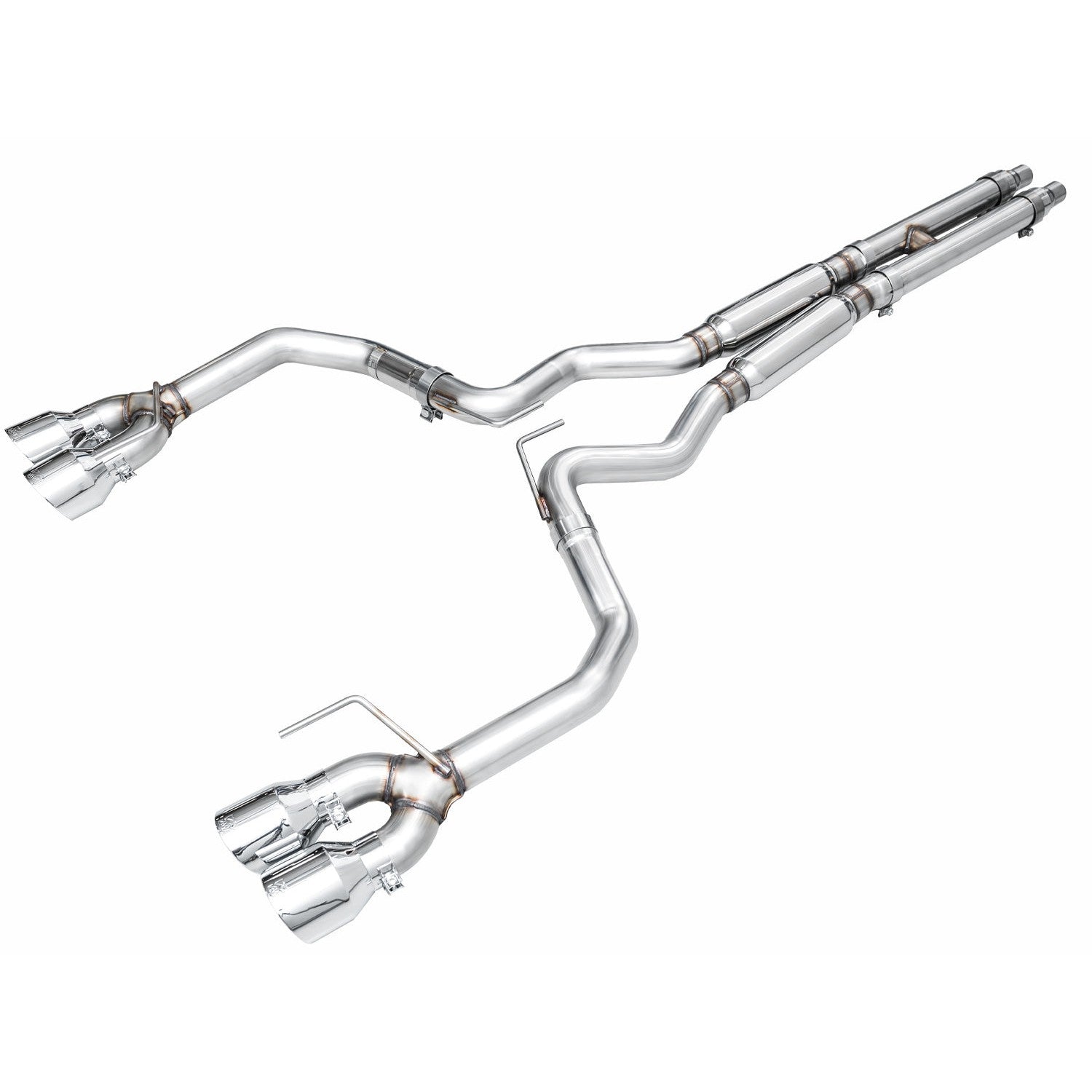 AWE Tuning Track Edition Catback Exhaust w/ Quad Chrome Silver Tips - 2024 Ford Mustang GT Fastback S650 RWD - STREETUNED