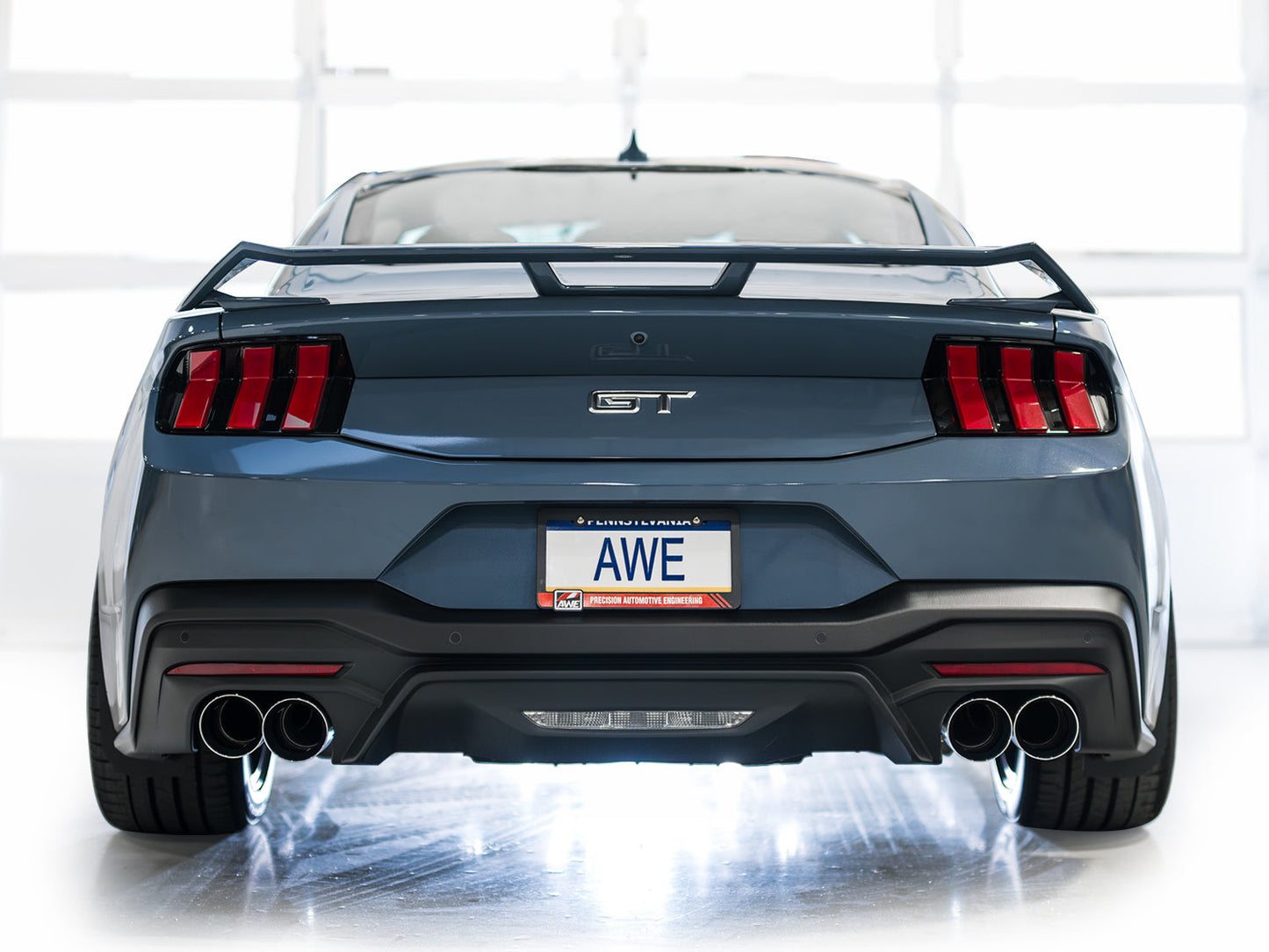 AWE Tuning Track Edition Catback Exhaust w/ Quad Chrome Silver Tips - 2024 Ford Mustang GT Fastback S650 RWD - STREETUNED