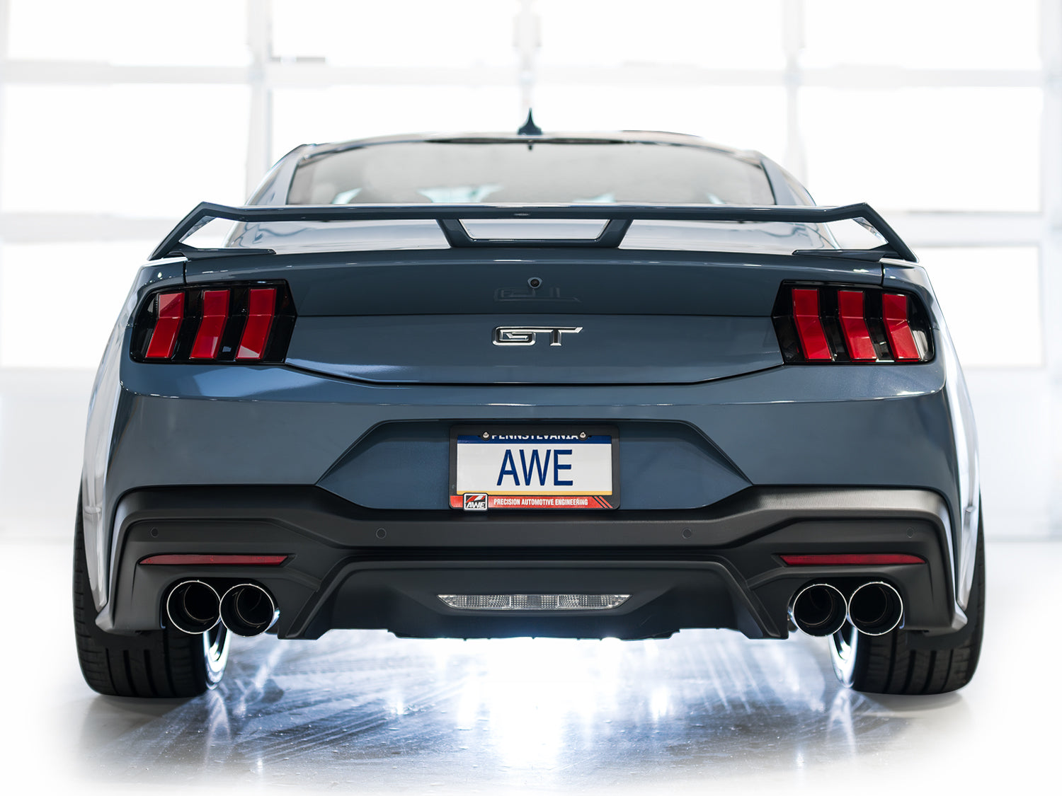 AWE Tuning Track Edition Catback Exhaust w/ Quad Chrome Silver Tips - 2024 Ford Mustang GT Fastback S650 RWD - STREETUNED