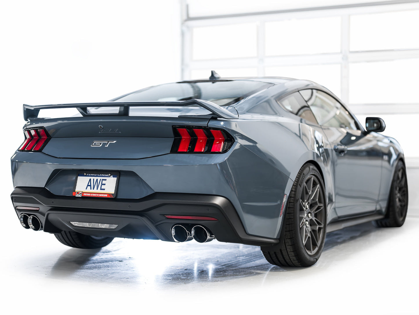 AWE Tuning SwitchPath Catback Exhaust w/ Quad Chrome Silver Tips - 2024 Ford Mustang GT Fastback S650 RWD - STREETUNED