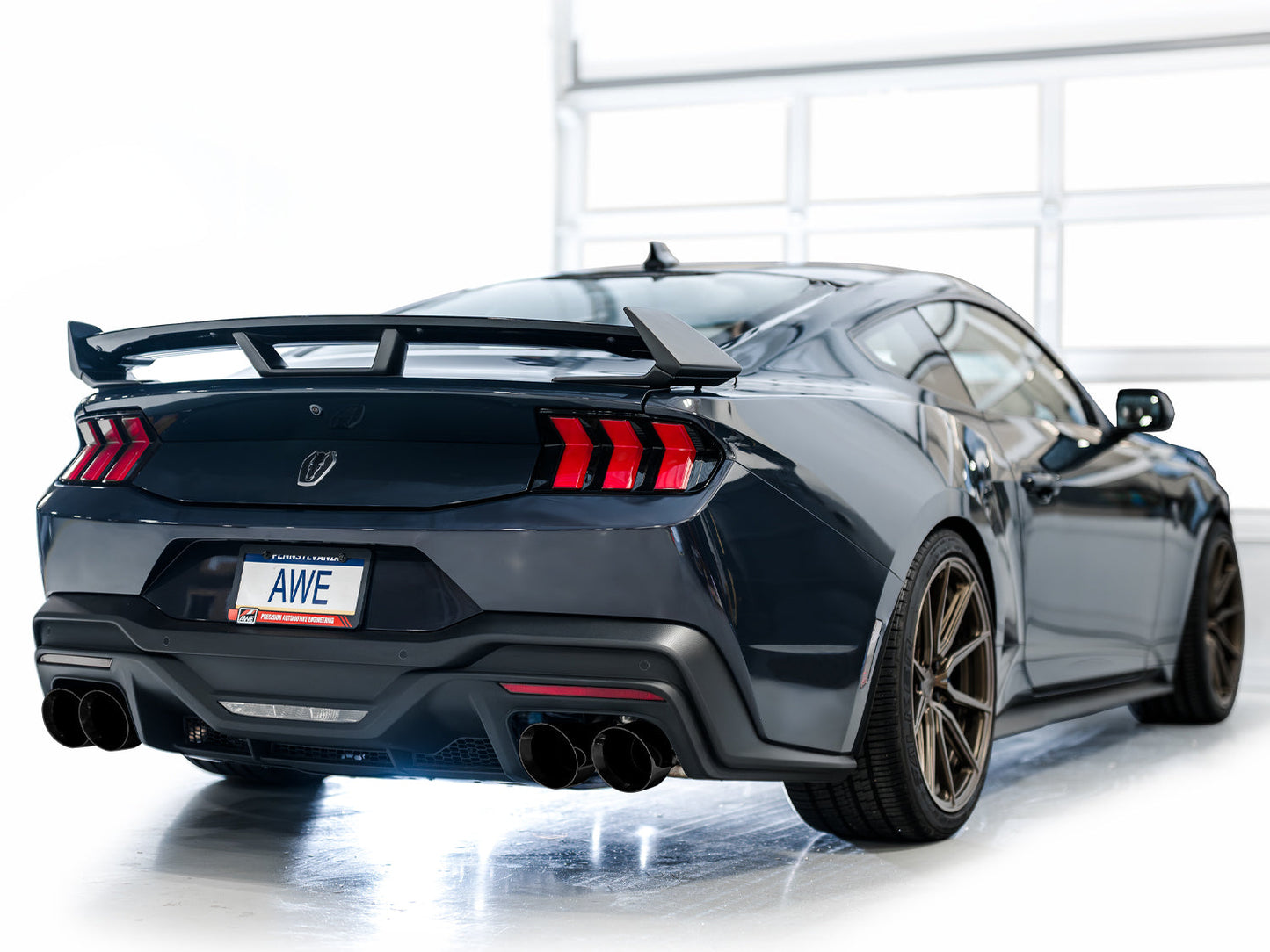AWE Tuning SwitchPath Catback Exhaust w/ Quad Diamond Black Tips - 2024 Ford Mustang Dark Horse S650 RWD - STREETUNED