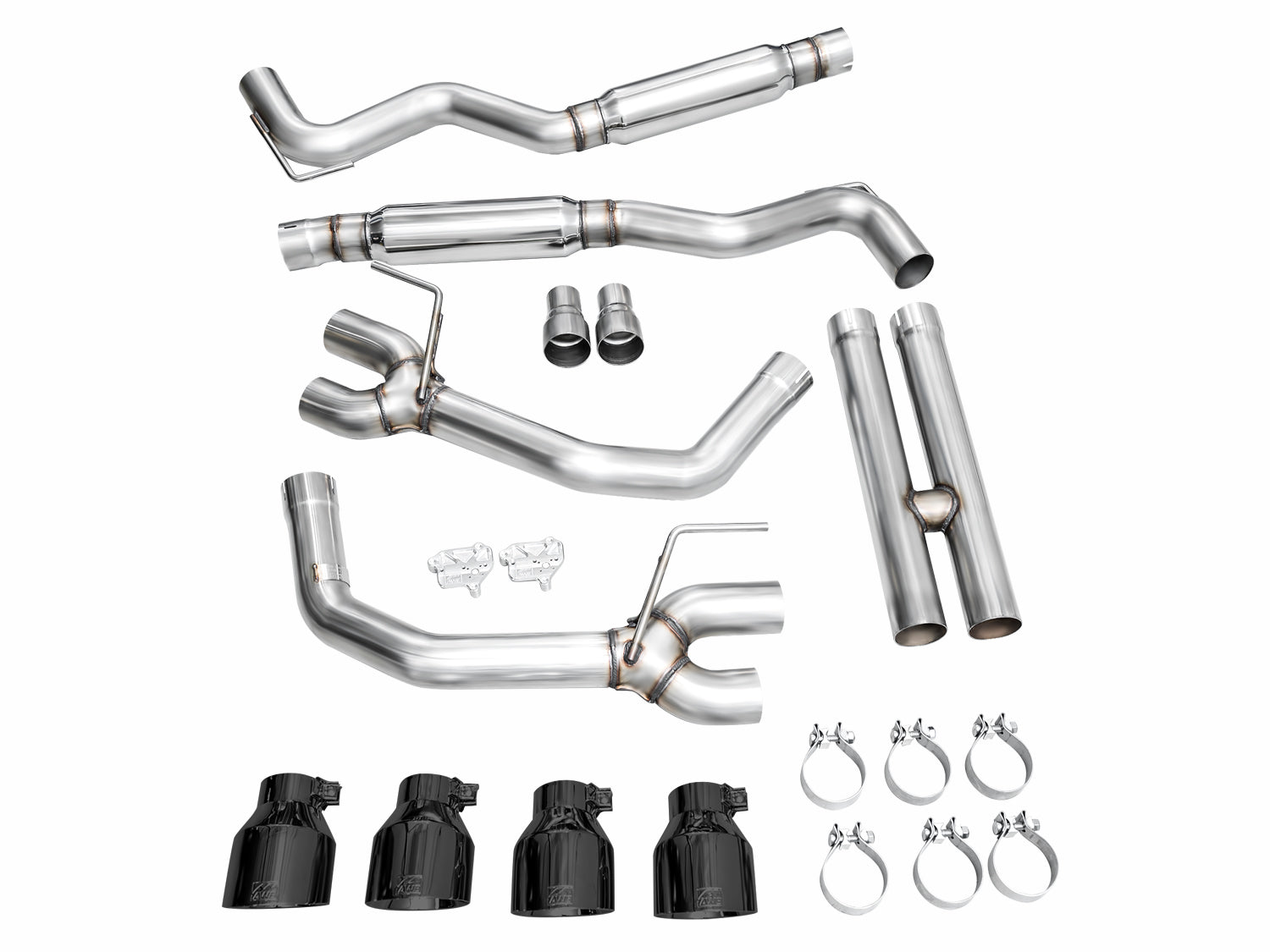 AWE Tuning Track Edition Catback Exhaust w/ Quad Diamond Black Tips - 2024 Ford Mustang Dark Horse S650 RWD - STREETUNED