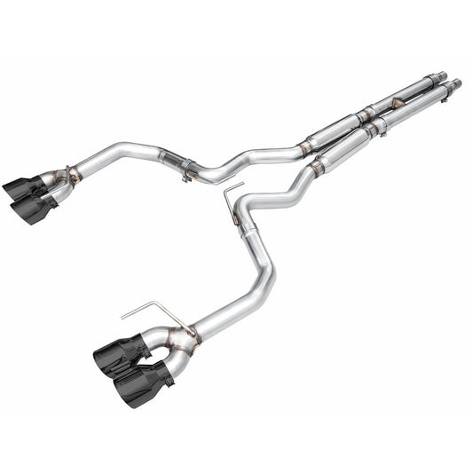 AWE Tuning Track Edition Catback Exhaust w/ Quad Diamond Black Tips - 2024 Ford Mustang GT Fastback S650 RWD - STREETUNED