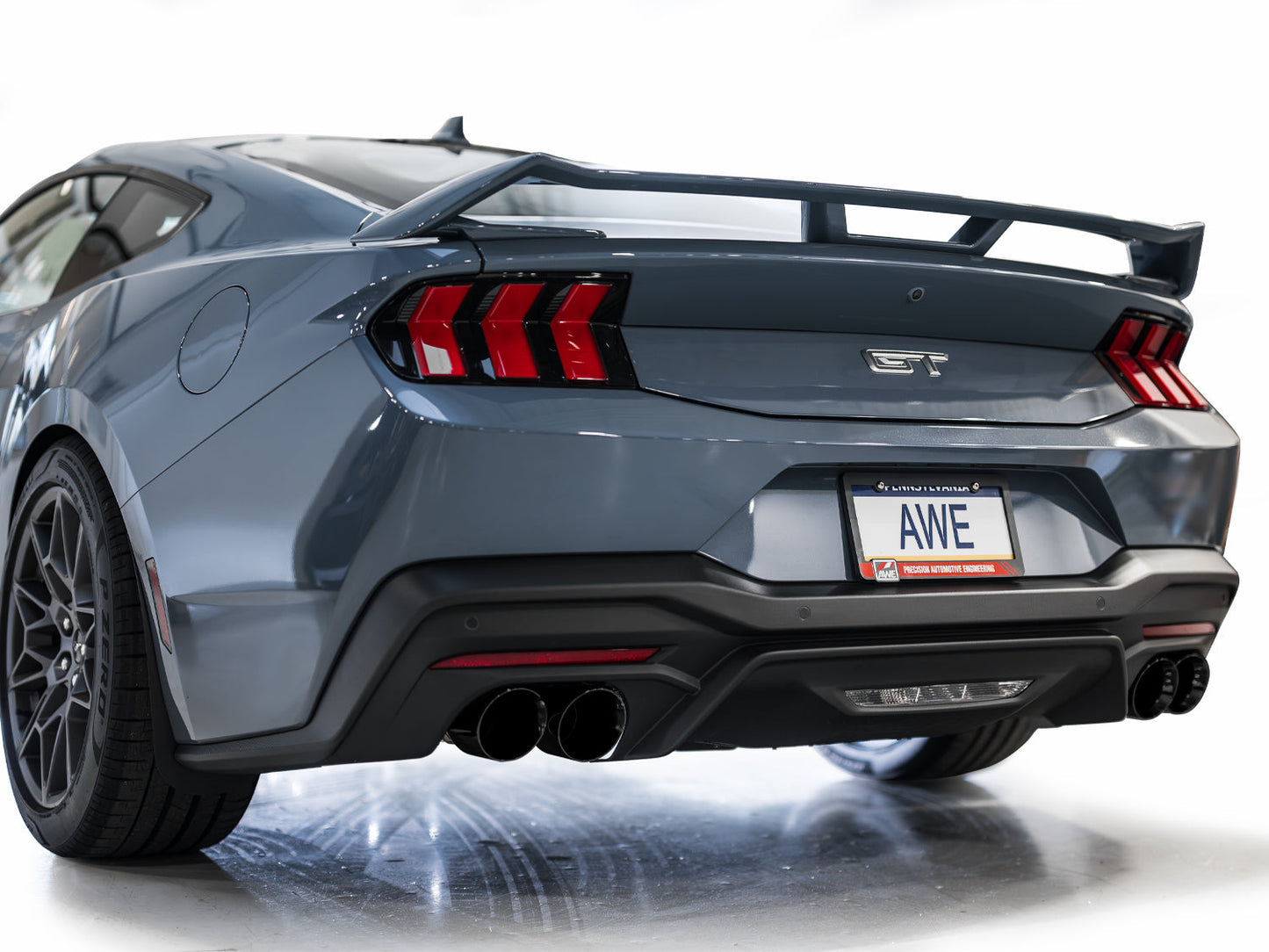 AWE Tuning Track Edition Catback Exhaust w/ Quad Diamond Black Tips - 2024 Ford Mustang GT Fastback S650 RWD - STREETUNED