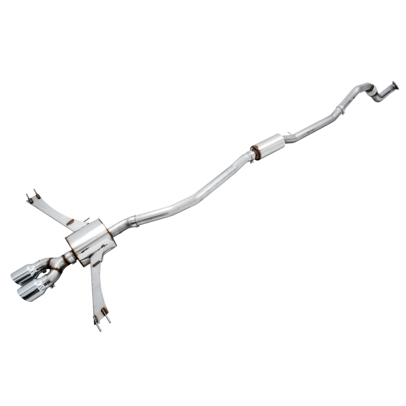 AWE Tuning Touring Edition Exhaust w/Front Pipe & Dual Chrome Silver Tips - 2016+ Honda Civic Si - STREETUNED