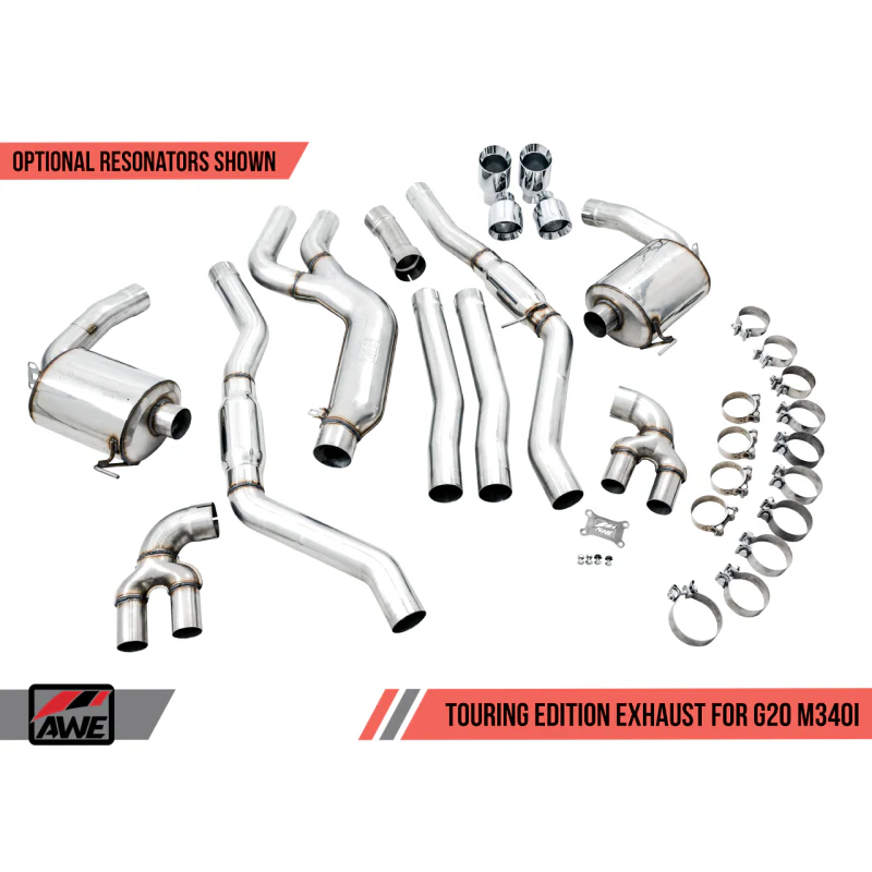 AWE Tuning Resonated Touring Edition Exhaust - 2019-2024 BMW M340iM440i (G20) (Use OE Tips) - STREETUNED