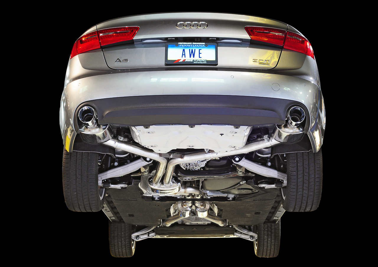 AWE Tuning Touring Edition Exhaust With Dual Outlet Chrome Silver Tips - 2012-2015 Audi C7 A6 3.0T - STREETUNED