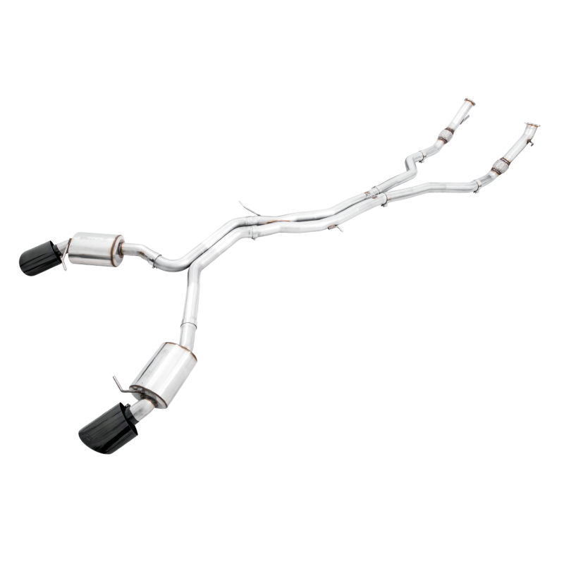 AWE Tuning Audi B9.5 RS 5 Coupe Non-Resonated Touring Edition Exhaust - RS-Style Diamond Black Tips - STREETUNED