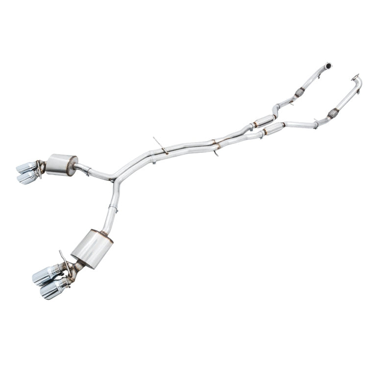 AWE Tuning Audi B9 S5 Sportback Touring Edition Exhaust - Non-Resonated (Silver 90mm Tips) - STREETUNED