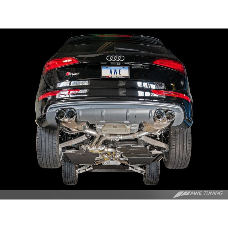 AWE Tuning Audi 8R SQ5 Touring Edition Exhaust - Quad Outlet Diamond Black Tips - STREETUNED