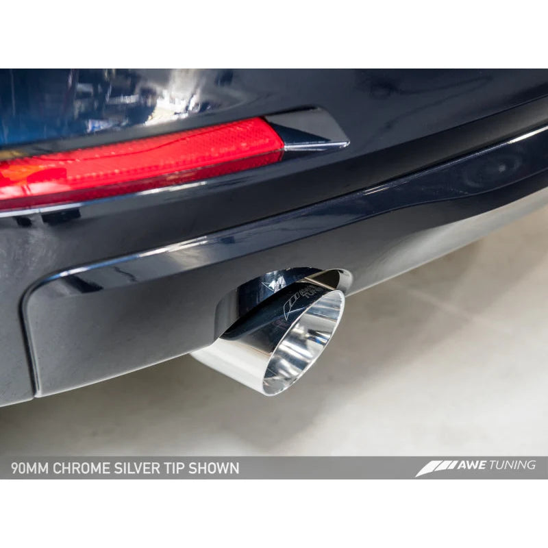AWE Tuning Touring Exhaust w/Performance Midpipe with Chrome Silver Tips (90mm) - 2013-2018 BMW F30 320i - STREETUNED