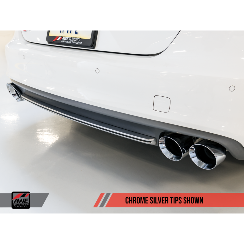 AWE Tuning Audi C7 / C7.5 S6 4.0T Touring Edition Exhaust - Polished Silver Tips - STREETUNED